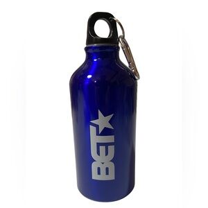 BET Branded Blue Aluminum Water Bottle with Carabiner Clip